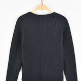 סוודר סריג בדוגמת זיגזג - נייבי