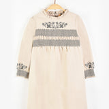 שמלת פרחים סיומת גלים - אבן