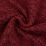 שמלת סריג עם פרחים - בורדו