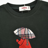 שמלת משבצות משולבת - ירוק