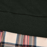 שמלת משבצות משולבת - ירוק