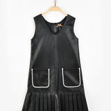 שמלת סרפן דמוי עור - שחור