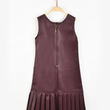 שמלת סרפן דמוי עור - בורדו