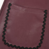 שמלת סרפן דמוי עור - בורדו