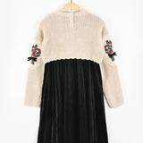 שמלת פליסה קטיפה - אבן