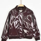 ז'קט בומבר מבריק - בורדו