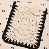 שמלת כיסים וצווארון סרוג - אבן