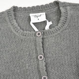 שמלת קפלים בשילוב קרדיגן סריג - אפור