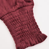 שמלת קטיפה עם פרחים - בורדו