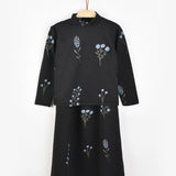 שמלה בהדפס פרחים - שחור/כחול