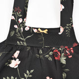 שמלה בהדפס פרחים - שחור