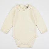 אוברול בייבי עם צווארון - שמנת