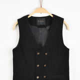 וסט קטיפה עם כפתורים - שחור