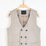 וסט קטיפה עם כפתורים - בז'