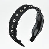 קשת ג'ינס עם פרנזים - שחור