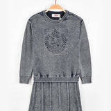 שמלת סריג במראה משופשף - ג'ינס