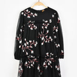 שמלת טול עם רקמה - שחור