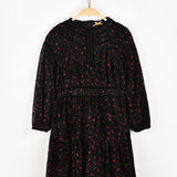 שמלה עם עיטורי קטיפה - אדום