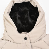 מעיל נפוח עם קפוצ'ון - אבן