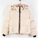 מעיל נפוח עם קפוצ'ון - אבן