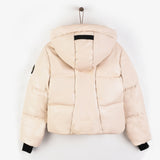 מעיל נפוח עם קפוצ'ון - אבן