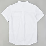 חולצה מכופתרת עם צווארון סיני - לבן