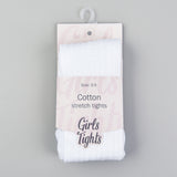 גרביון כותנה סטרץ' דיגום פסים - לבן