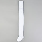 גרביון כותנה סטרץ' דיגום פסים - לבן