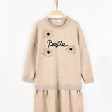 שמלת סריג עם פרחים  - אבן