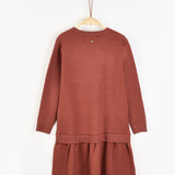 שמלת סריג עם פרחים - חמרה