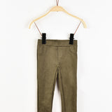 טייץ ארוך דמוי זמש - זית