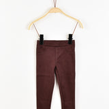 טייץ ארוך דמוי זמש - בורדו