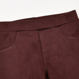 טייץ ארוך דמוי זמש - בורדו