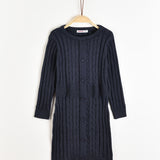 שמלת סריג מכופתרת - נייבי