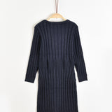 שמלת סריג מכופתרת - נייבי