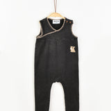 אוברול ג'ינס עם כפתורים - אפור