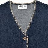 אפודת ג'ינס עם כפתורים - נייבי