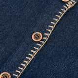 אפודת ג'ינס עם כפתורים - נייבי