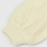 חולצת סריג עם רקמת פרחים - שמנת