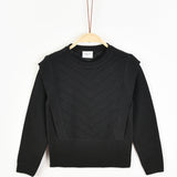 סוודר סריג בשילוב וסט - שחור