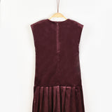 שמלת סרפן עם רקמה - בורדו