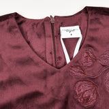 שמלת סרפן עם רקמה - בורדו