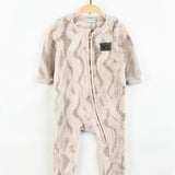 אוברול פליס עם רוכסן - אבן