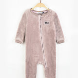 אוברול פליס עם רוכסן - סגול