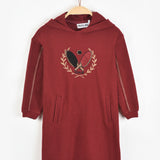 שמלת קפוצ'ון עם כיסים - אדום