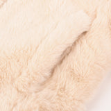 ז'קט פרוותי עם רוכסן - שמנת