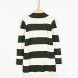 שמלת סריג דוגמת צמות - ירוק