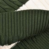 שמלת סריג דוגמת צמות - ירוק