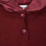 שמלת סריג עם קפוצ'ון - בורדו