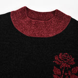 חולצת סריג קטיפתי - בורדו